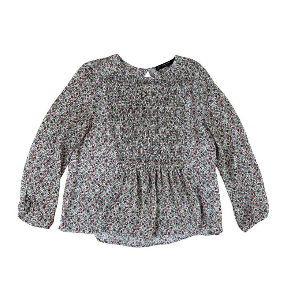 Zara M Cottagecore‎ Floral Blouse Smocked Front Peplum